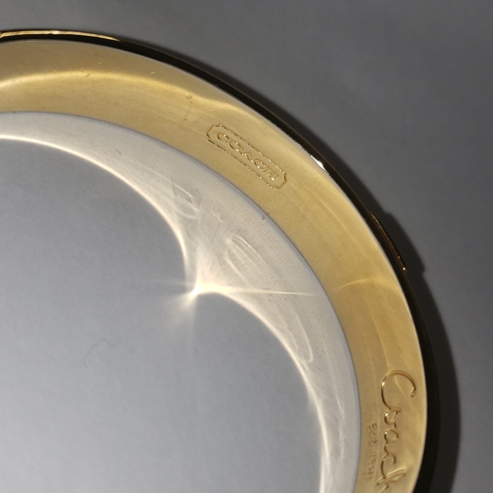 Coach Bracelet Signature Gold Toned Bangle - Picture 4 of 6